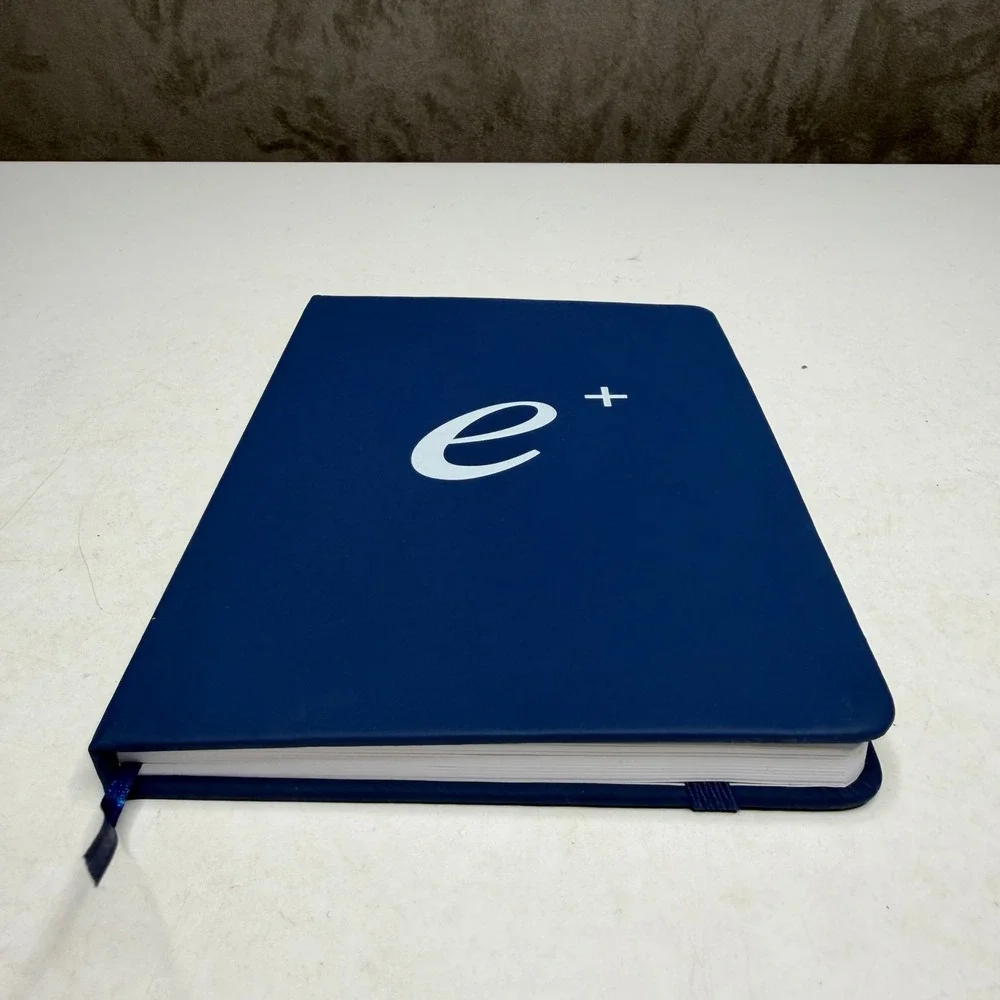 Unbranded Notebook Unisex OS Blue e+ Logo Lined Labeled Elastic Closure Bookmark